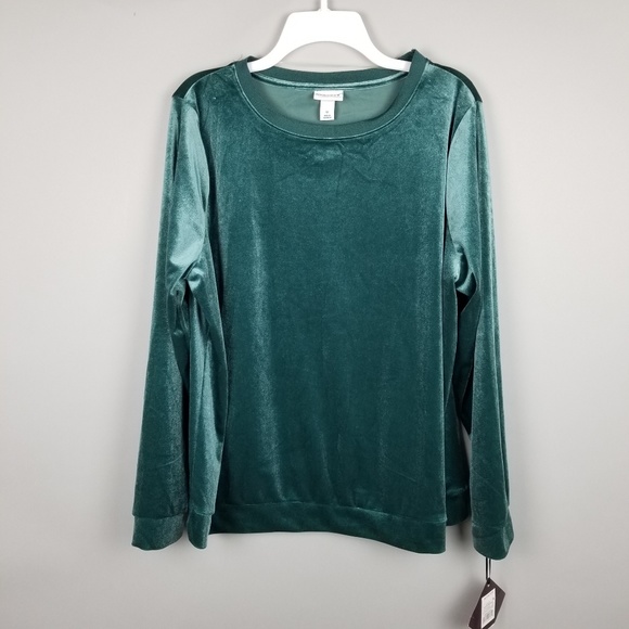 Ava & Viv Tops - *NEW NWT Ava & Viv Holiday Green Velvet Top 1X 16